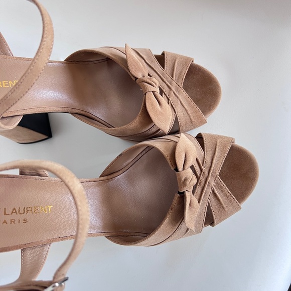 *SOLD* AUTH Saint-Laurent Candy 80 Bow Platforms - Picture 3 of 13